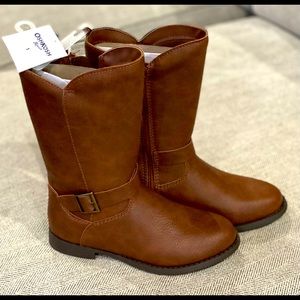 *Brand NEW* OshKosh Girls Chocolate Riding Boots Size 1 With Tags